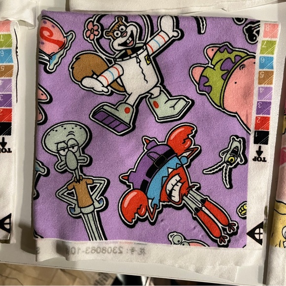 6 pc SpongeBob Poly Jersey knit fabric set - Picture 8 of 10